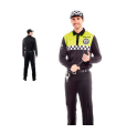 Tradineur - Disfraz de policía para adulto, agente policía local, fibra sintética, incluye camiseta, pantalón, gorra y cinturón, carnaval, Halloween, cosplay (Hombre, Talla L)