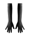 Tradineur - Guantes Largos de 45 cm - Fabricado en poliéster - Talla única para adultos - Ideal para carnaval o Halloween - Color Negro