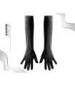 Tradineur - Guantes Largos de 45 cm - Fabricado en poliéster - Talla única para adultos - Ideal para carnaval o Halloween - Color Negro