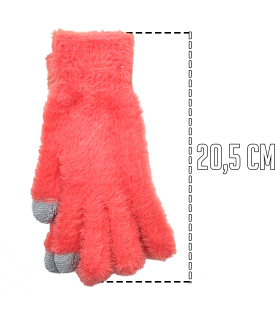 Tradineur - Guantes con pelaje de 20 cm - Fabricado en nilón extrasuave y cálido - Accesorios para otoño e invierno - Diseño Aleatorio