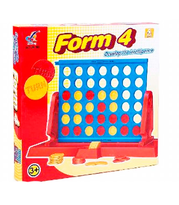 Juego de mesa 4 en raya con fichas, juguete infantil, desarrolla la inteligencia, familiar, sociable, habilidad, 2 a 4  jugadores, dimensiones 31 x 31 x 3.5 cm