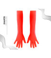 Tradineur - Guantes Largos de 45 cm - Fabricado en poliéster - Talla única para adultos - Ideal para carnaval o Halloween - Color Rojo