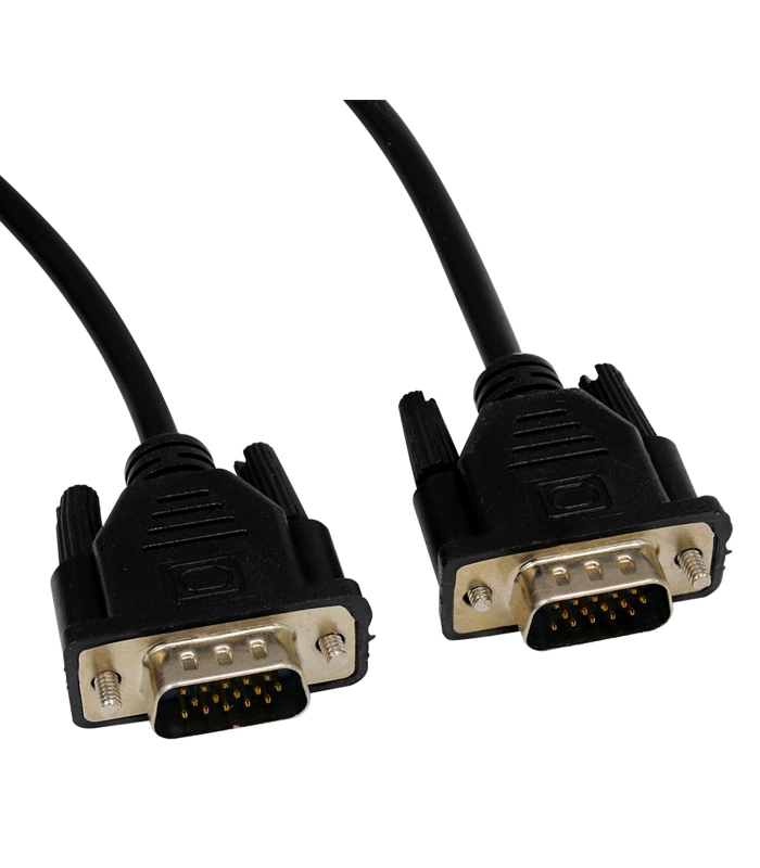 Cable VGA 15 pines para conectar pc con monitores o pantallas, ordenador de sobremesa, computadora, impresora (Negro, 1,5 m)