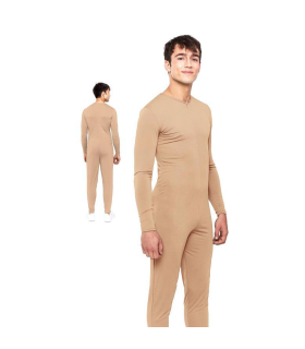 Mono maillot de color beige para jovenes y adultos para carnaval, halloween, fiestas, celebraciones. Talla L