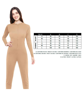 Mono maillot de color beige para jovenes y adultos para carnaval, halloween, fiestas, celebraciones. Talla L