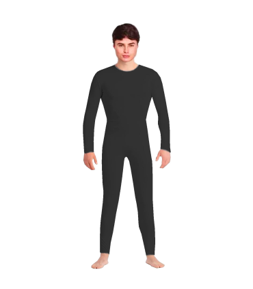 Tradineur - Mono maillot para jóvenes y adultos para carnaval, Halloween, fiestas, celebraciones, color negro (Talla S)