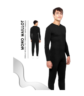 Tradineur - Mono maillot para jóvenes y adultos para carnaval, Halloween, fiestas, celebraciones, color negro (Talla S)