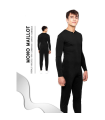 Tradineur - Mono maillot para jóvenes y adultos para carnaval, Halloween, fiestas, celebraciones, color negro (Talla S)