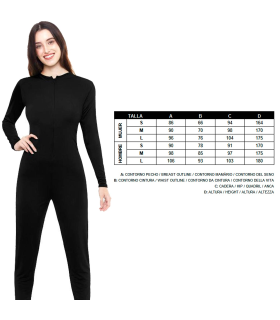 Tradineur - Mono maillot para jóvenes y adultos para carnaval, Halloween, fiestas, celebraciones, color negro (Talla S)