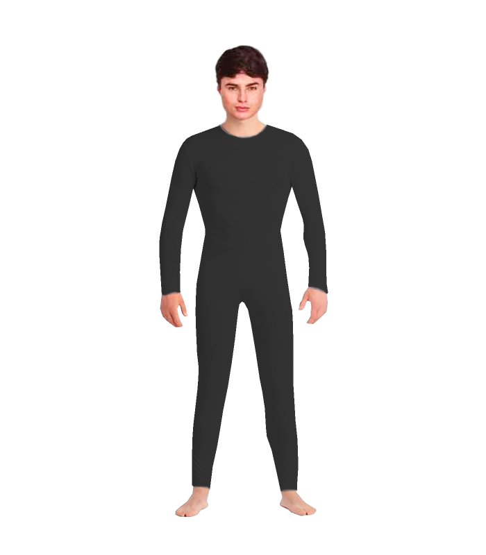 Tradineur - Mono maillot para jóvenes y adultos para carnaval, Halloween, fiestas, celebraciones, color negro (Talla L)