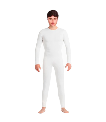 Tradineur - Mono maillot para jóvenes y adultos para carnaval, Halloween, fiestas, celebraciones, color blanco (Talla S)