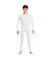 Tradineur - Mono maillot para jóvenes y adultos para carnaval, Halloween, fiestas, celebraciones, color blanco (Talla S)