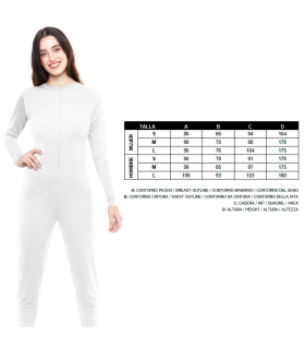 Tradineur - Mono maillot para jóvenes y adultos para carnaval, Halloween, fiestas, celebraciones, color blanco (Talla S)