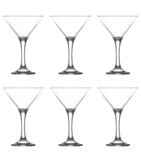 Tradineur - Set de 6 copas de cóctel “Misket” de cristal, copas para combinados, bebidas, elegantes, aptas para lavavajillas (175 ml, 14,7 x 10,5 cm)