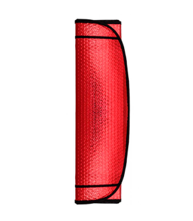 Tradineur - Parasol reflectante para coche, polietileno con película de aluminio, colocación con ventosas y gomas elásticas, protección rayos UV, parabrisas delantero, 60 x 130 cm, color aleatorio