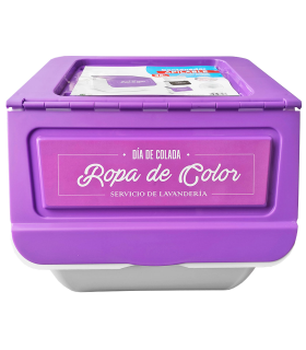 Pack de 3 contenedores de plástico apilables con ruedas, organizadores de ropa sucia (Ropa blanca, oscura y de color, 36 litros, 36 x 38,5 x 38 cm)