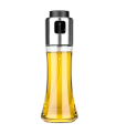 Tradineur - Aceitera de cristal con spray, elaboración artesanal, dispensador de aliño rellenable con pulverizador, aceite, vinagre, ensaladas, barbacoa - 18,7 x 6,5 cm - 180 ml