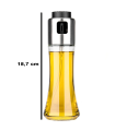 Tradineur - Aceitera de cristal con spray, elaboración artesanal, dispensador de aliño rellenable con pulverizador, aceite, vinagre, ensaladas, barbacoa - 18,7 x 6,5 cm - 180 ml