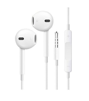 Tradineur - Auriculares con micrófono - Control de volumen - Jack 3,5 cm - Compatible con Pods, Móviles, Tablets y PC - Audio es Estéreo - Color Blanco