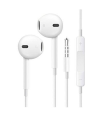 Tradineur - Auriculares con micrófono - Control de volumen - Jack 3,5 cm - Compatible con Pods, Móviles, Tablets y PC - Audio es Estéreo - Color Blanco