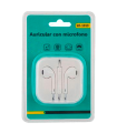 Tradineur - Auriculares con micrófono - Control de volumen - Jack 3,5 cm - Compatible con Pods, Móviles, Tablets y PC - Audio es Estéreo - Color Blanco