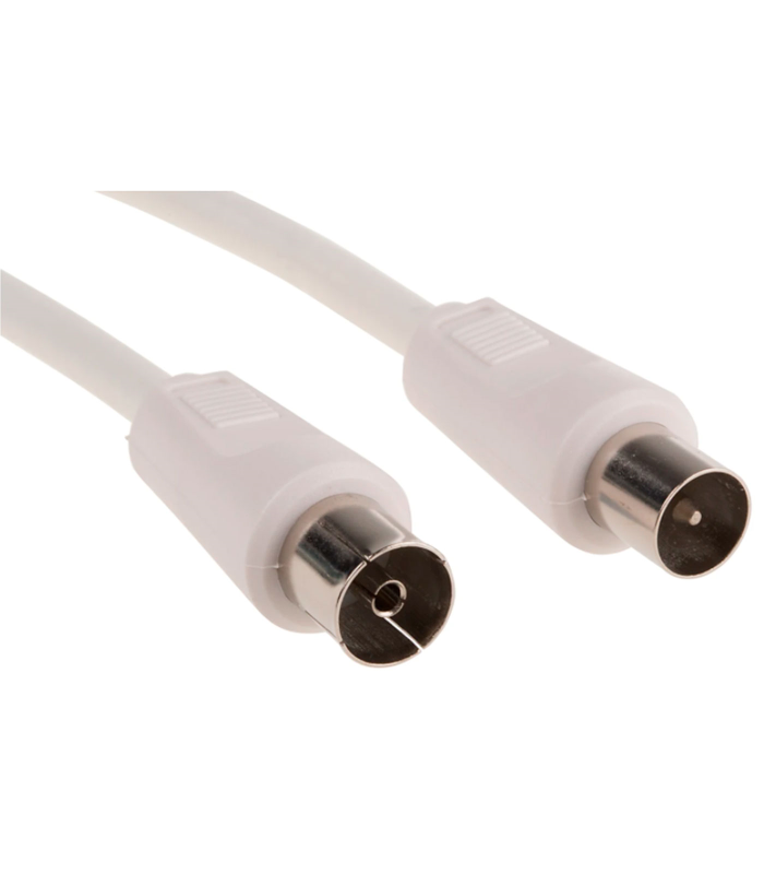 Cable de antena de TV coaxial rg6, macho/hembra, toma de antena, satélite, televisores (Blanco, 1,5 m)