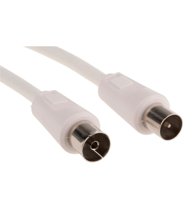 Cable de antena de TV coaxial rg6, macho/hembra, toma de antena, satélite, televisores (Blanco, 1,5 m)