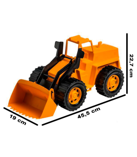 Tradineur - Excavadora de juguete de plástico, vehículo de obra, camión, construcción, interacción, niños (Naranja y negro - 45,5 x 19 x 22,7 cm)