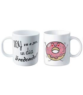 Tradineur - Taza de cerámica con dibujos y frases divertidas, taza para café, té, infusiones, desayuno, apta para lavavajillas y microondas, regalo original, 350 ml, modelo aleatorio