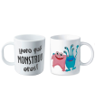 Tradineur - Taza de cerámica con dibujos y frases divertidas, taza para café, té, infusiones, desayuno, apta para lavavajillas y microondas, regalo original, 350 ml, modelo aleatorio