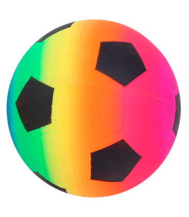 Tradineur - Pelota de fútbol antiestrés, poliuretano blando, bola calmante para aliviar el estrés, regalo original, Ø 6,3 cm, multicolor