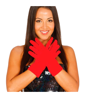 Tradineur - Guantes Largos de 25 cm - Fabricado en poliéster - Talla única para adultos - Ideal para carnaval o Halloween - Color Rojo