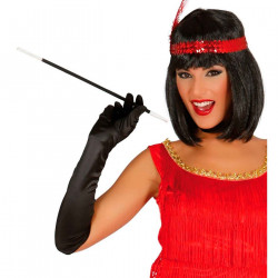 Tradineur - Boquilla de cigarro de color negro para jóvenes y adultos, complemento para carnaval, halloween, fiestas de cumpleañ