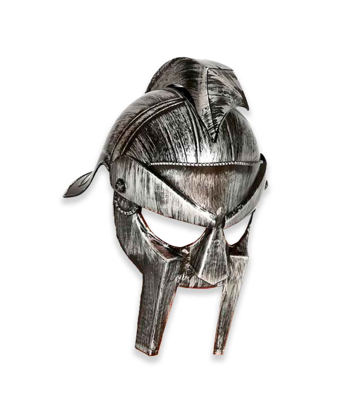 Tradineur - Casco gladiador romano, talla adulta, para Arde Lucus, halloween y celebraciones. Tamaño: 35 x 22 x 27,5 cm