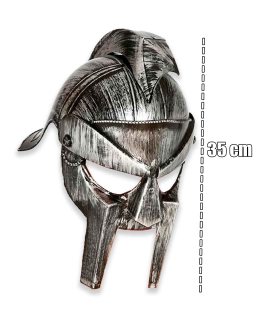 Tradineur - Casco gladiador romano, talla adulta, para Arde Lucus, halloween y celebraciones. Tamaño: 35 x 22 x 27,5 cm