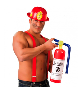 Tradineur - Extintor hinchable de plástico, accesorio inflable para disfraz de bombero, carnaval, Halloween, cosplay, fiestas, 50 cm