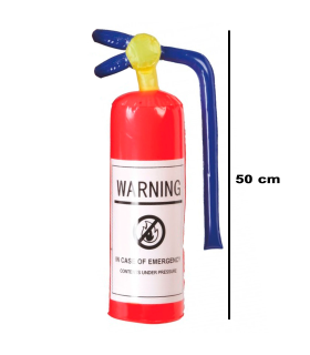 Tradineur - Extintor hinchable de plástico, accesorio inflable para disfraz de bombero, carnaval, Halloween, cosplay, fiestas, 50 cm