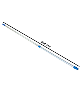 Tradineur - Palo extensible de aluminio y plástico con sujección por rosca, mango telescópico acoplable a escobas, cepillos, limpieza profesional de zonas de difícil alcance (Azul y gris - 2 metros)