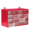 Tradineur - Clasificador apilable con 16 cajones 17 x 27 x 12 cm. Módulo, estante organizador de plástico para piezas pequeñas, taller, costura, color aleatorio