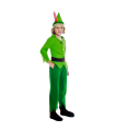 Disfraz de Peter Pan infantil, fibra sintética, incluye gorro, camisa, pantalón, cinturón y cubrebotas, carnaval, halloween, cosplay, niños (5-6 años)