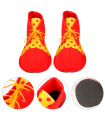 Zapatos de payaso con lunares, accesorios para disfraz, carnaval, halloween, cosplay, circo, fiestas, cumpleaños, adulto, talla única, rojo y amarillo