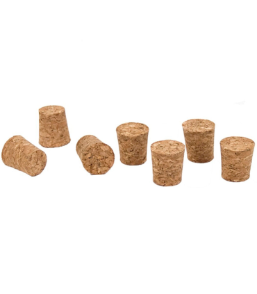 Tradineur - Pack de 7 tapones cónicos de corcho para botellas, garrafas, botes, frascos, bar, restaurante, vino, aceite, 22 x 17 x 24 mm