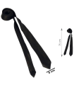 Tradineur - Corbata fina para adulto, 100% poliéster, accesorio para disfraz de carnaval, halloween, cosplay, fiestas, cumpleaños (Negro, 75 x 5 cm)