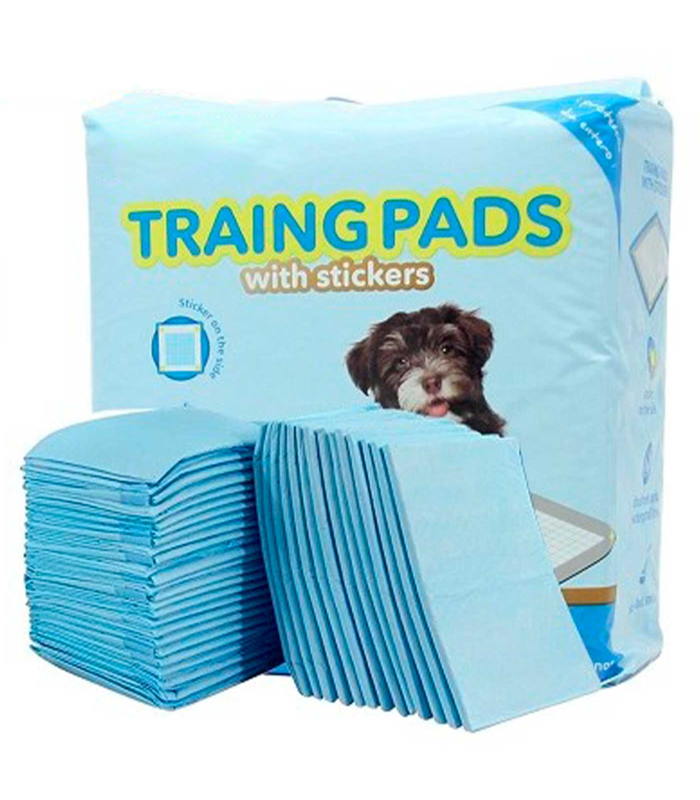 Tradineur - Pack de 20 empapadores para perros, alfombrillas higiénicas de entrenamiento para mascotas, súper absorbentes, anti malos olores, antibacteriano, incluyen adhesivos, 60 x 90 cm