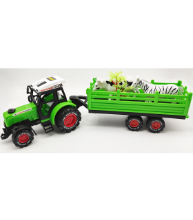 Tractor con remolque de juguete, ruedas de fricción, vehículo de granja con animales, regalo para niños, cumpleaños, navidad, juegos, 12 x 45 x 10 cm