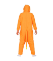 Tradineur - Disfraz de dragón naranja para adulto, fibra sintética, incluye mono con capucha y cola, carnaval, Halloween, cosplay (Unisex, Talla L)