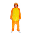 Tradineur - Disfraz de dragón naranja para adulto, fibra sintética, incluye mono con capucha y cola, carnaval, Halloween, cosplay (Unisex, Talla L)