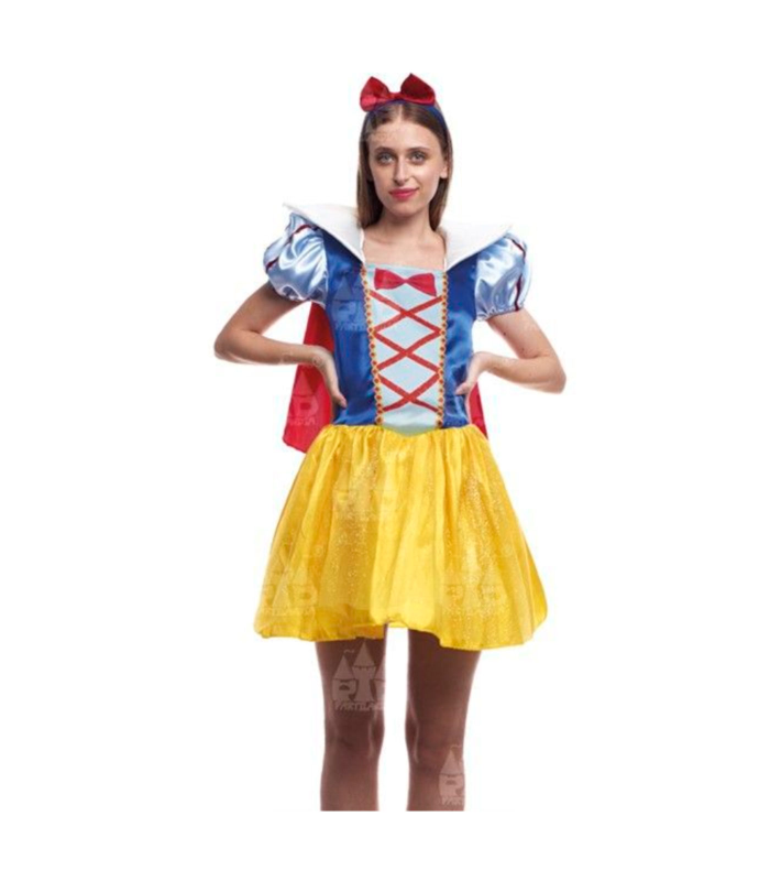 Disfraz de snow princess, princesa de nieve, fibra sintética, incluye vestido, capa y diadema, carnaval, halloween, cosplay, adulto mujer, talla M