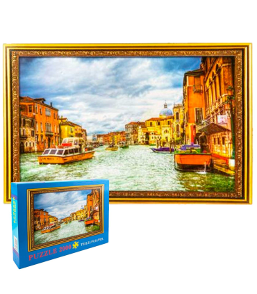 Tradineur - Puzzle/Rompecabezas de 2000 piezas del Canal de Venecia - Fabricación en cartón - Rompecabezas para toda la familia -70 x 100 cm