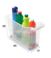 Tradineur - Carrito de plástico multiusos con ruedas - 27,8 x 45 x 16,8 cm - Cesta para diversos usos con ruedas para moverlo - Cesto para organización y almacenamiento - Transparente